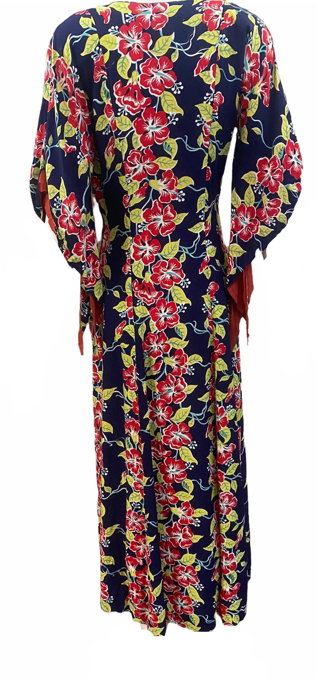 Surfriders Sportswear 40s Blue Border Print Pake Muu Dress
